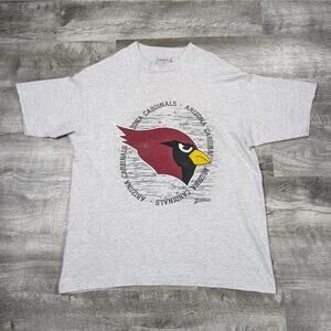 Vtg Zubaz Arizona Cardinals Tshirt Men's Large Gray Single Stitch USA 90s Rare